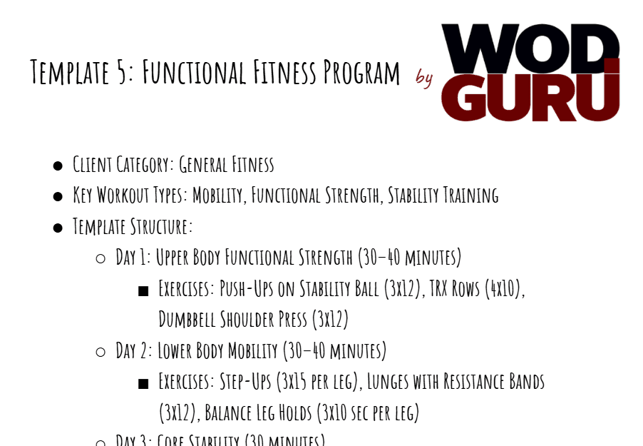 Pt Program Template 10 Personal Training Templates to Save Your Time - WodGuru