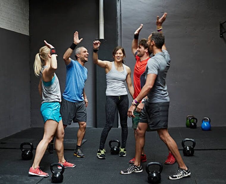 A boutique fitness studio offers small group training.